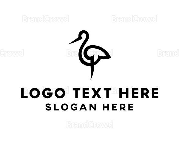 Animal Bird Stork Logo