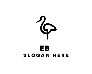 Yoga - Animal Bird Stork logo design