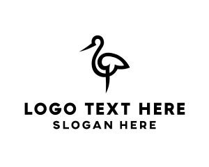 Stork - Animal Bird Stork logo design