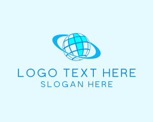 Planet - Blue Global Cross logo design