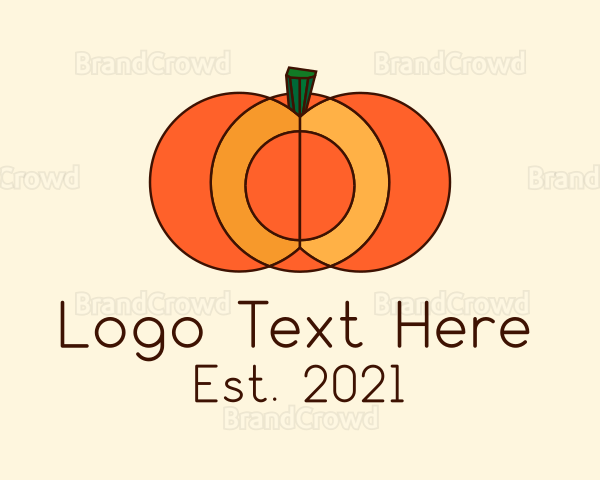 Geometric Pumpkin Vegetable Logo