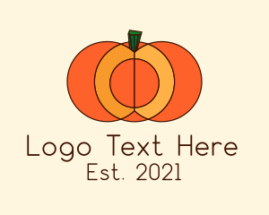 Grocer - Geometric Pumpkin Vegetable logo design