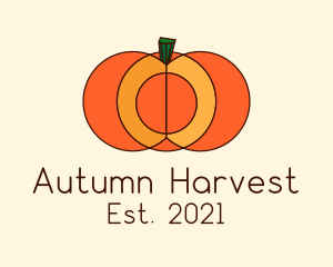 Geometric Pumpkin Vegetable logo design