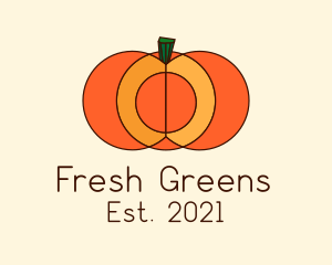 Vegetable - Geometric Pumpkin Vegetable logo design