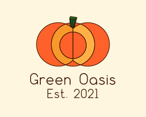 Geometric Pumpkin Vegetable logo design