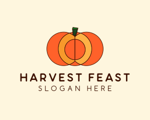 Geometric Pumpkin Vegetable logo design