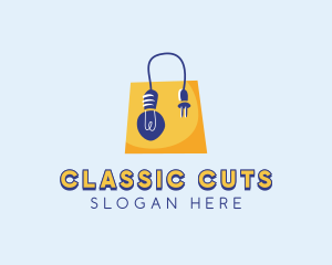 Light Bulb Shopping Bag logo design