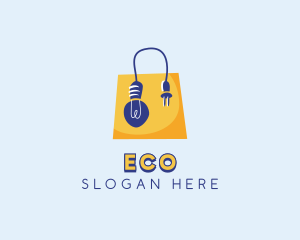 Sale - Light Bulb Shopping Bag logo design