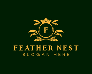 Luxury Feather Crown logo design