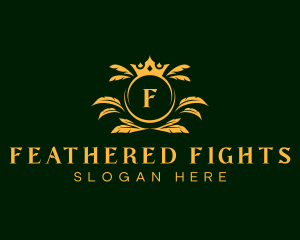 Luxury Feather Crown logo design