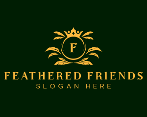 Luxury Feather Crown logo design