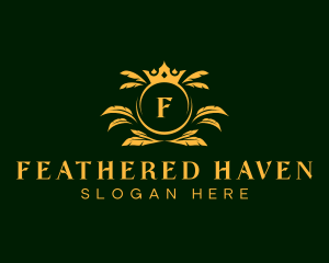 Luxury Feather Crown logo design