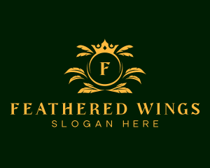 Luxury Feather Crown logo design