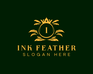 Luxury Feather Crown logo design