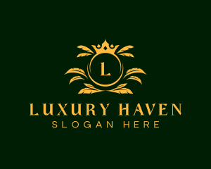 Luxury Feather Crown logo design