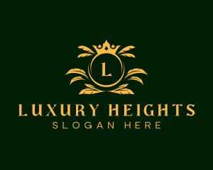 Luxury Feather Crown logo design