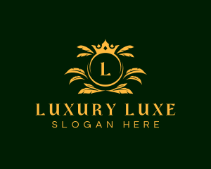 Luxury Feather Crown logo design