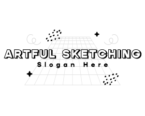 Playful Quirky Doodle Drawing logo design