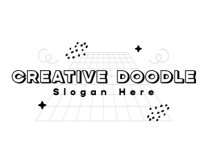 Playful Quirky Doodle Drawing logo design