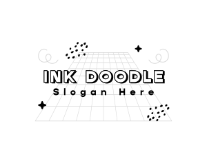 Playful Quirky Doodle Drawing logo design