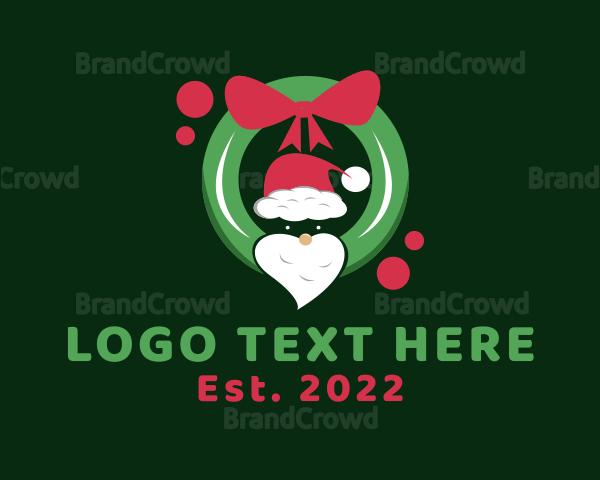 Santa Claus Wreath Logo