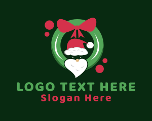 Santa Claus Wreath  Logo
