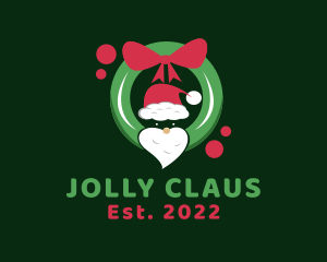 Santa Claus Wreath  logo design