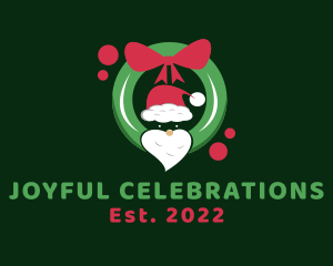 Festivity - Santa Claus Wreath logo design