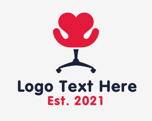 Upholstery - Red Chair Heart logo design