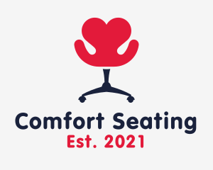 Seating - Red Chair Heart logo design