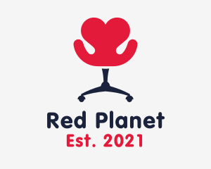 Red Chair Heart logo design