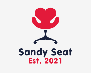 Red Chair Heart logo design