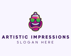 Cartoon Spray Can logo design