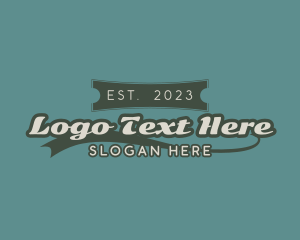 Shop - Retro Banner Business logo design