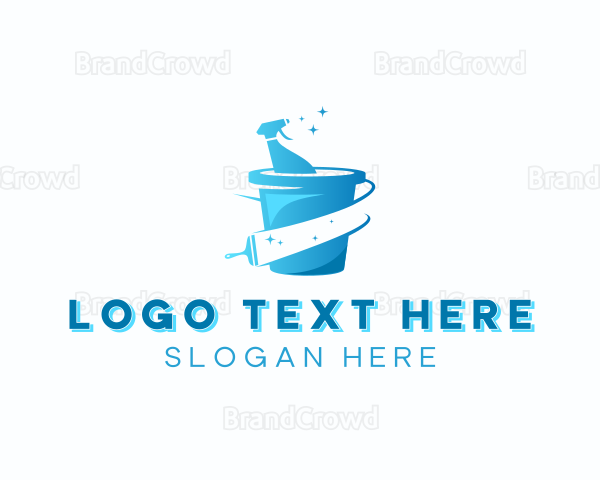 Cleaning Bucket Spray Bottle Logo