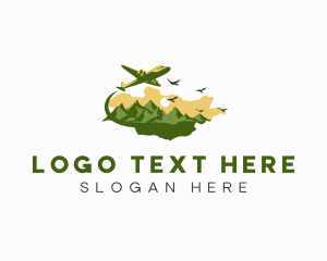 Aviation - Mongolia Mountain Country Map logo design