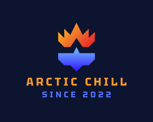 Iceberg - Fire Frozen Iceberg logo design