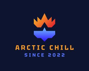 Fire Frozen Iceberg logo design