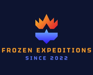 Fire Frozen Iceberg logo design