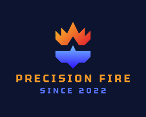 Fire Frozen Iceberg logo design