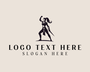 Woman Sword Warrior Logo