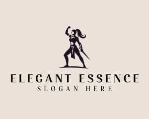 Woman Sword Warrior logo design