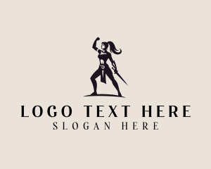 Woman - Woman Sword Warrior logo design