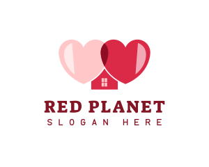 Red Love House logo design