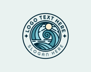 Surf - Waves Surfing Beach logo design