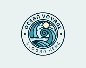 Waves Surfing Beach logo design