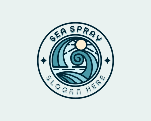 Waves Surfing Beach logo design