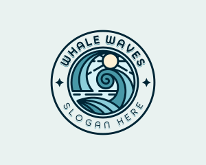 Waves Surfing Beach logo design