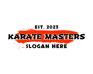 Karate - Brush Paint Wordmark logo design