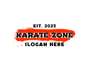 Karate - Brush Paint Wordmark logo design